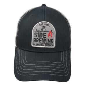 Side Brewing La Grande Oregon Snapback Trucker Hat Black OS Brewery Branding Co.